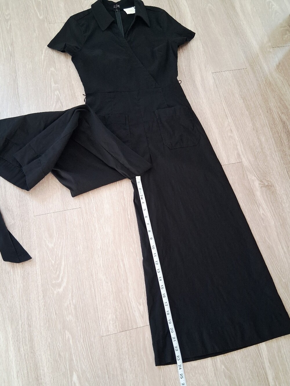 Anthropologie Maeve The Colette Wide Leg Wrap Jumpsuit In Black Magic Fabric - Picture 15 of 16